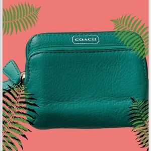 Coach- mini double zip card holder